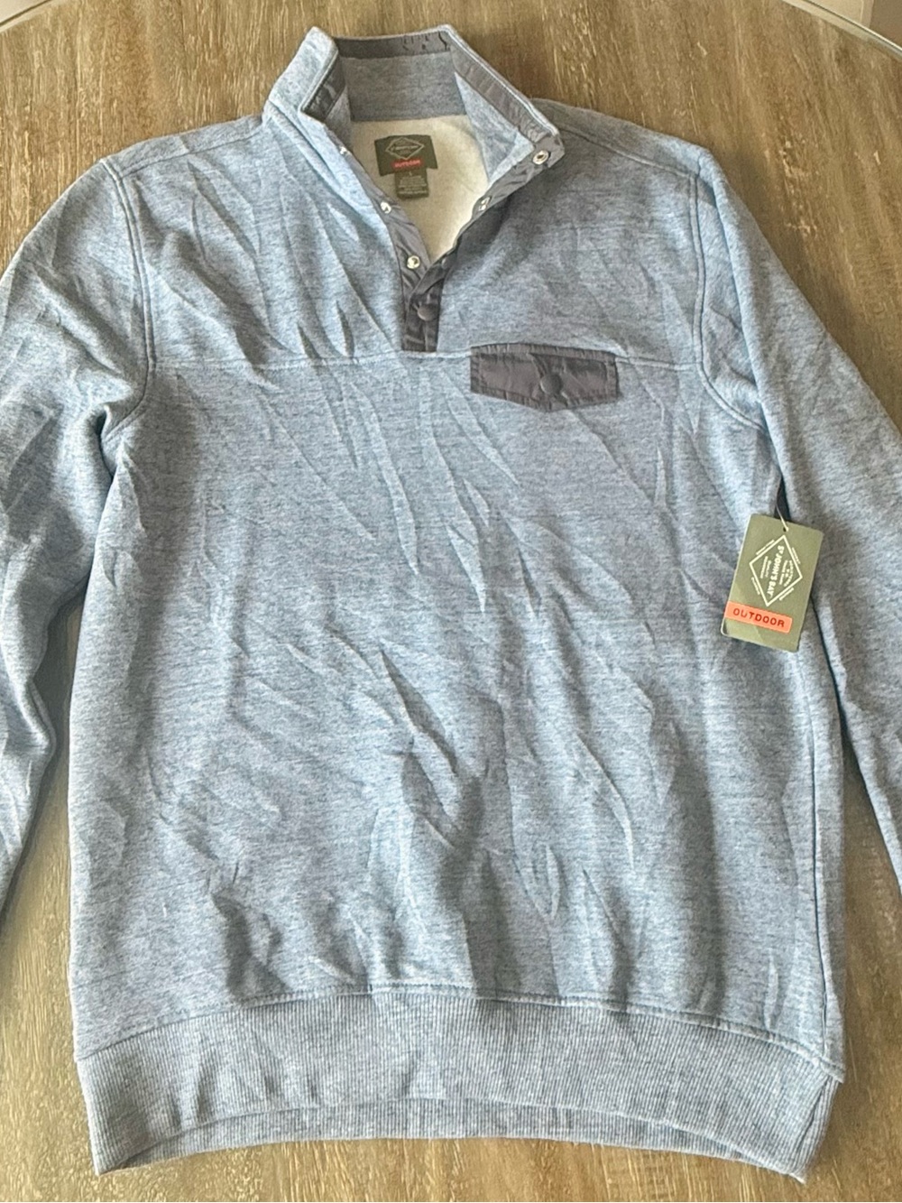 St. John's Bay Heather Blue Quarter-Snap Zip-Up Sweater, New with Tags!